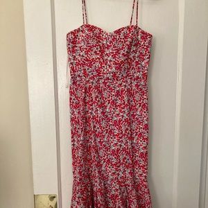Ruffle-hem midi dress JCREW Liberty Wiltshire
